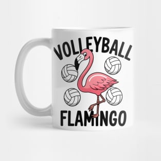 Funny Volleyball Flamingo Shirt – Cute Volleyball Animal Mug